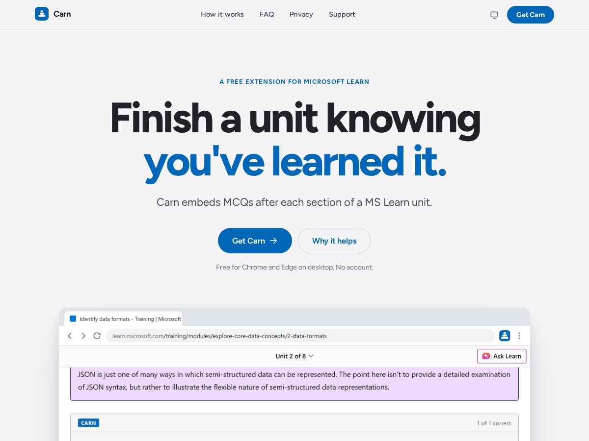Landing-page snapshot of carn.rocks