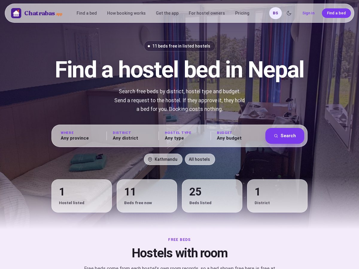 Landing-page snapshot of chatrabas.app