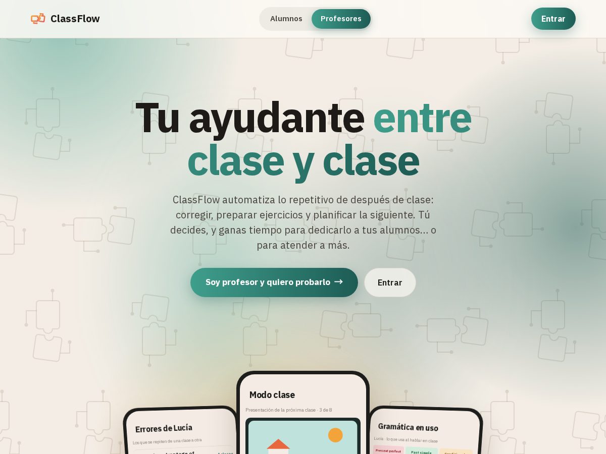Landing-page snapshot of classflowai.app