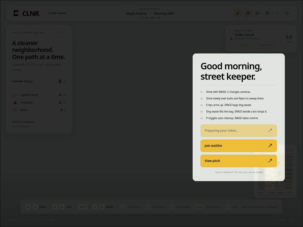 Landing-page snapshot of clnr.site