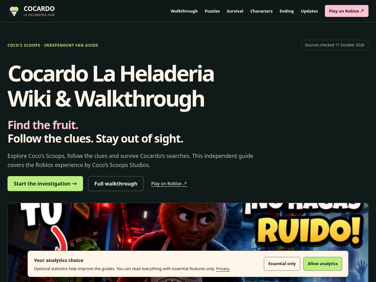 Landing-page snapshot of cocardolaheladeriahub.wiki