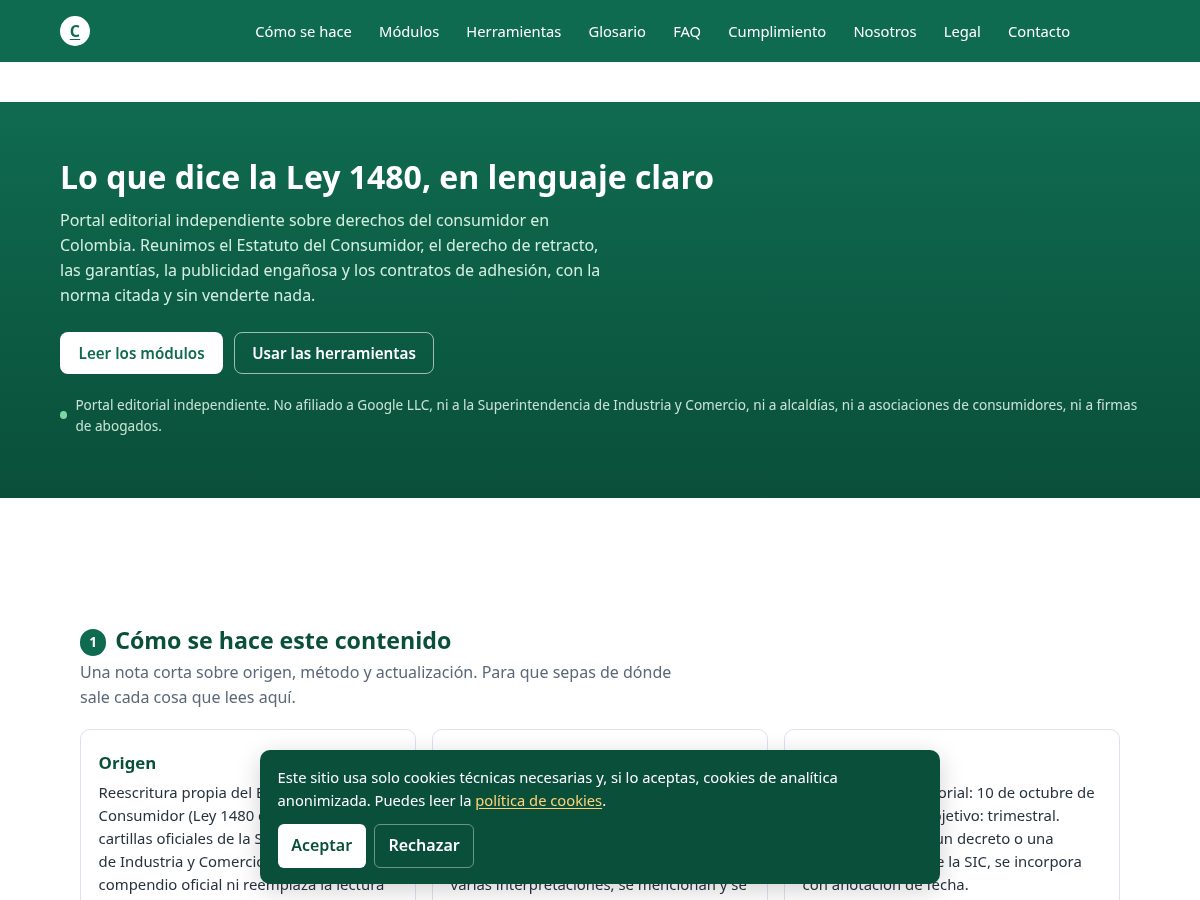 Landing-page snapshot of consumometro.lat