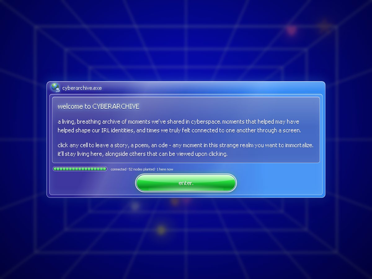 Landing-page snapshot of cyberarchive.world