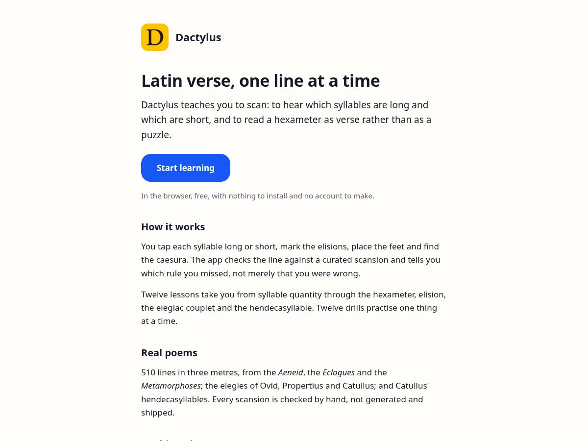 Landing-page snapshot of dactylus.org