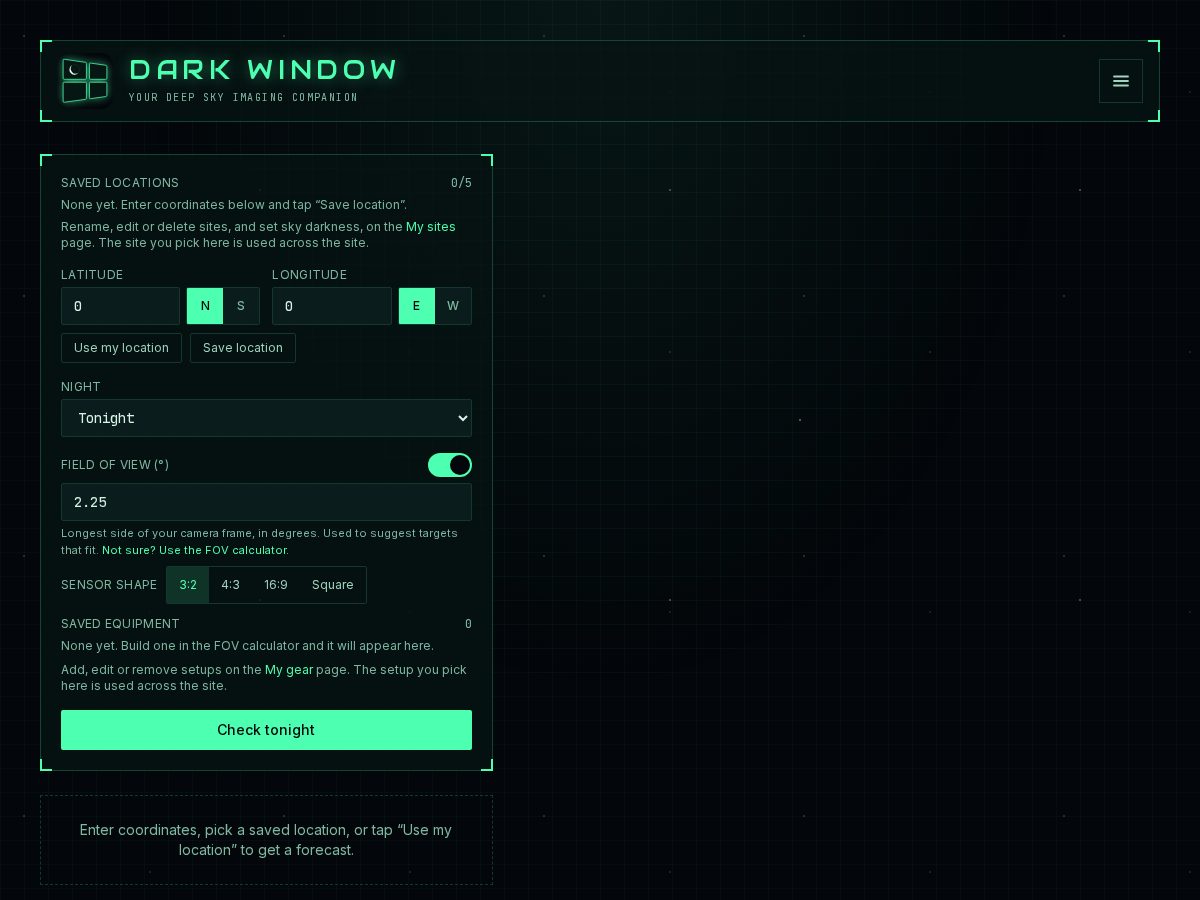 Landing-page snapshot of darkwindow.app