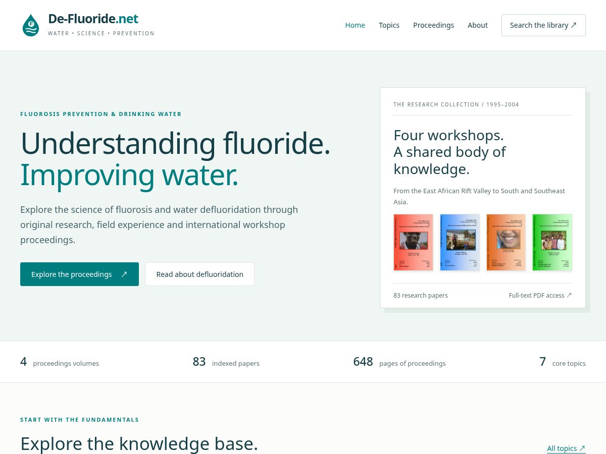 Landing-page snapshot of de-fluoride.net