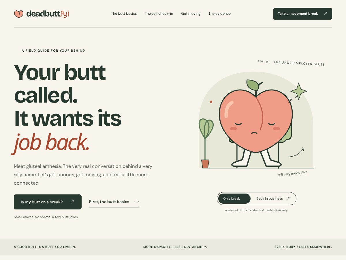 Landing-page snapshot of deadbutt.fyi