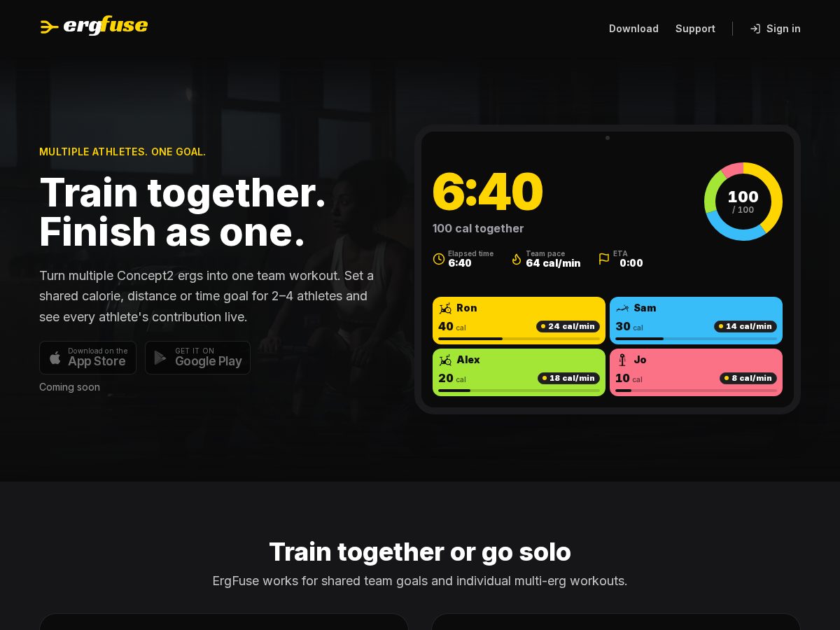 Landing-page snapshot of ergfuse.app
