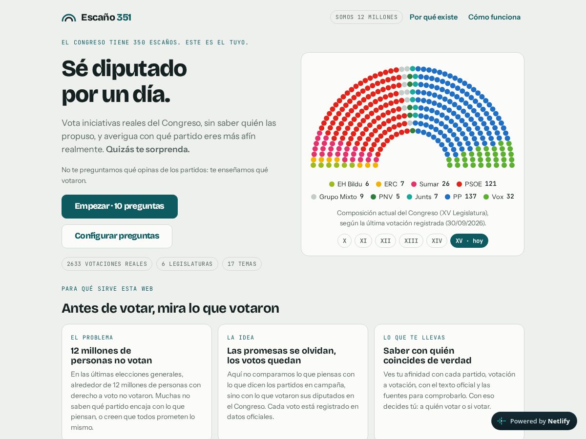 Landing-page snapshot of escano351.org