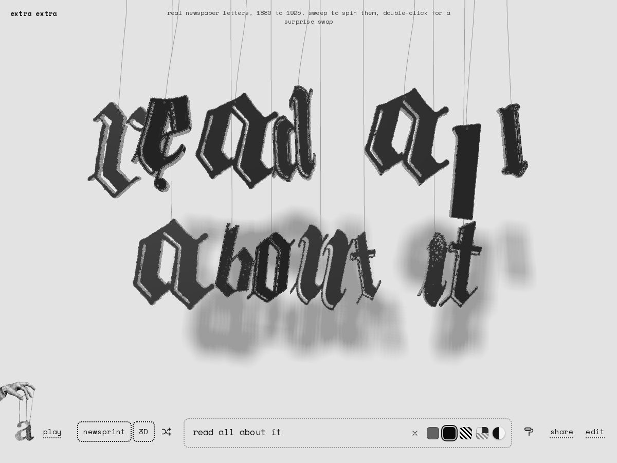 Landing-page snapshot of extraextra.ink