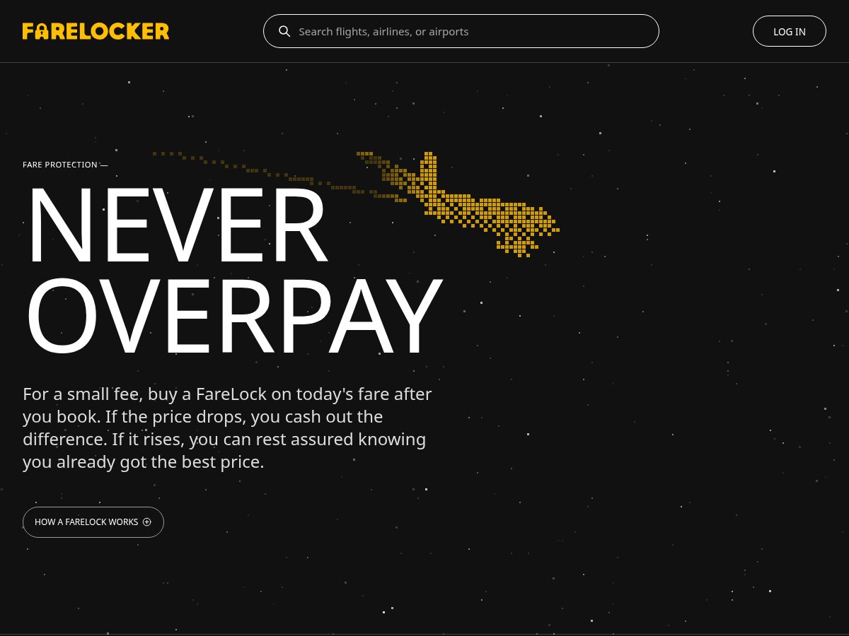 Landing-page snapshot of farelocker.nyc