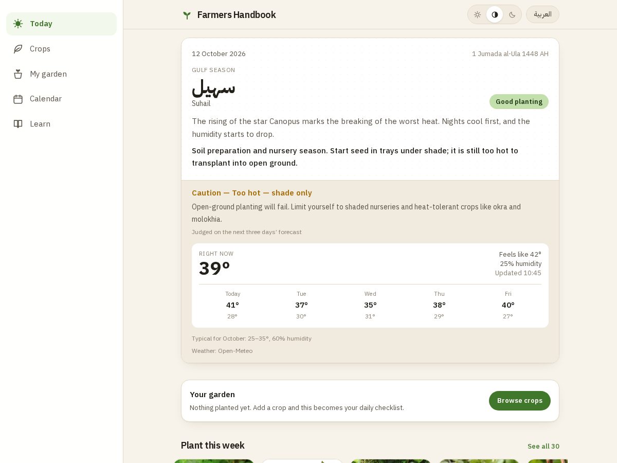 Landing-page snapshot of farmershandbook.org