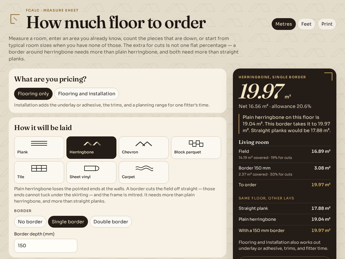 Landing-page snapshot of flooringcalculator.app
