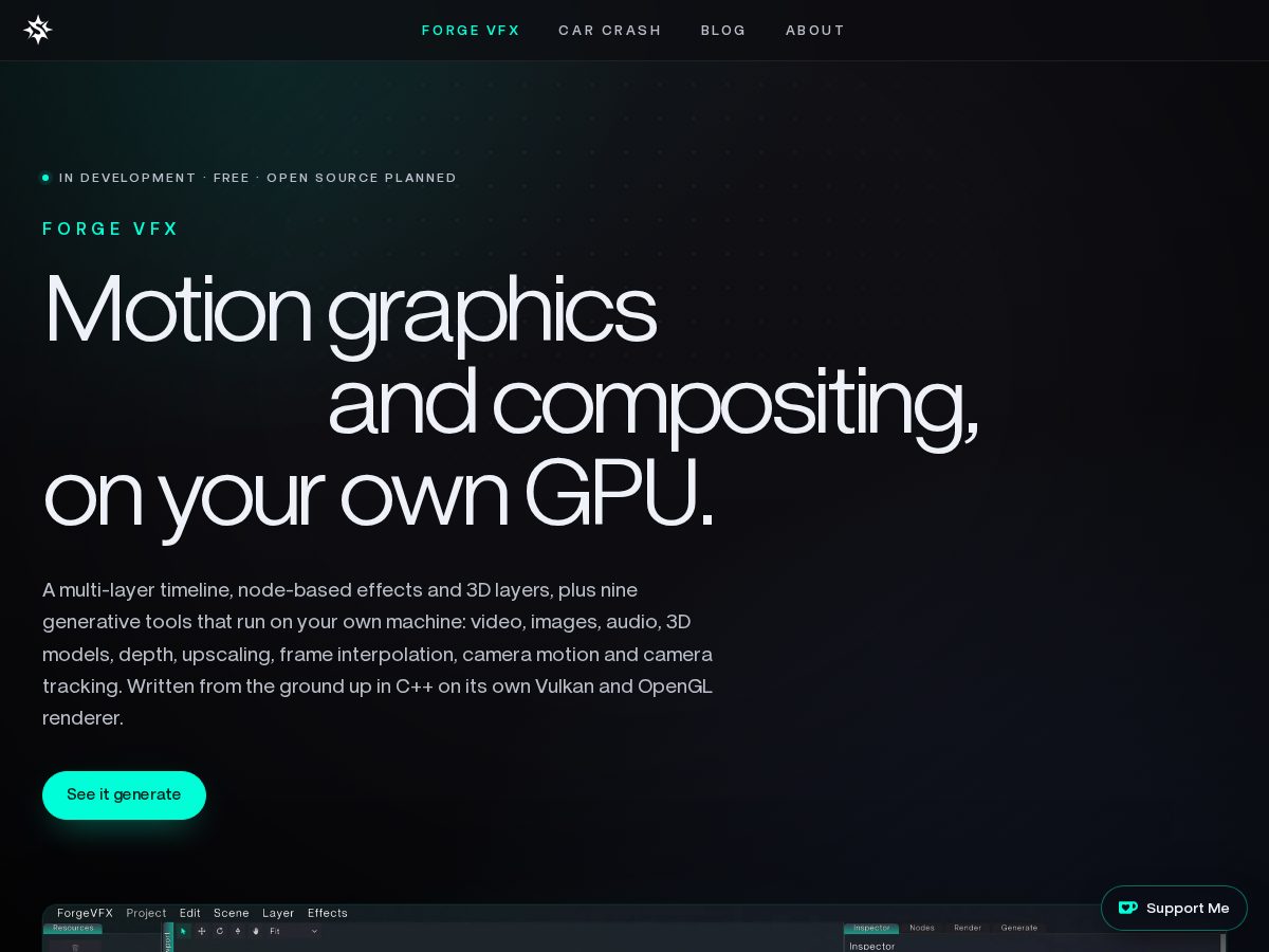 Landing-page snapshot of forgevfx.org