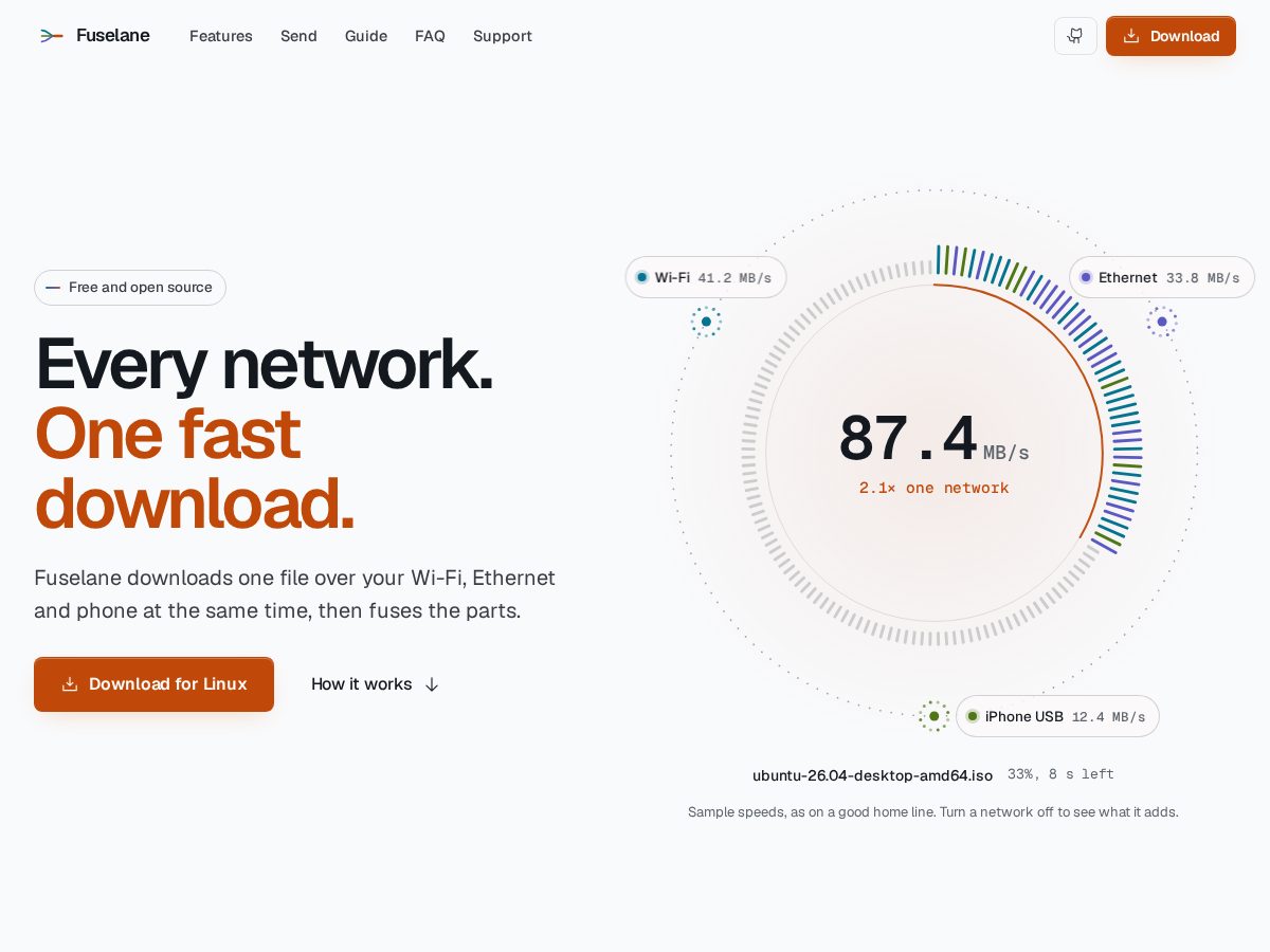 Landing-page snapshot of fuselane.app