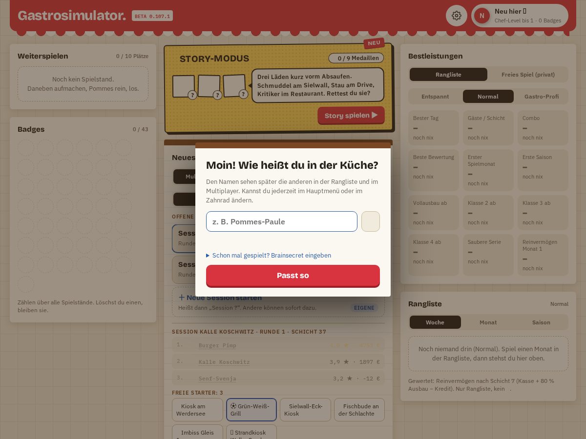 Landing-page snapshot of gastrosimulator.app