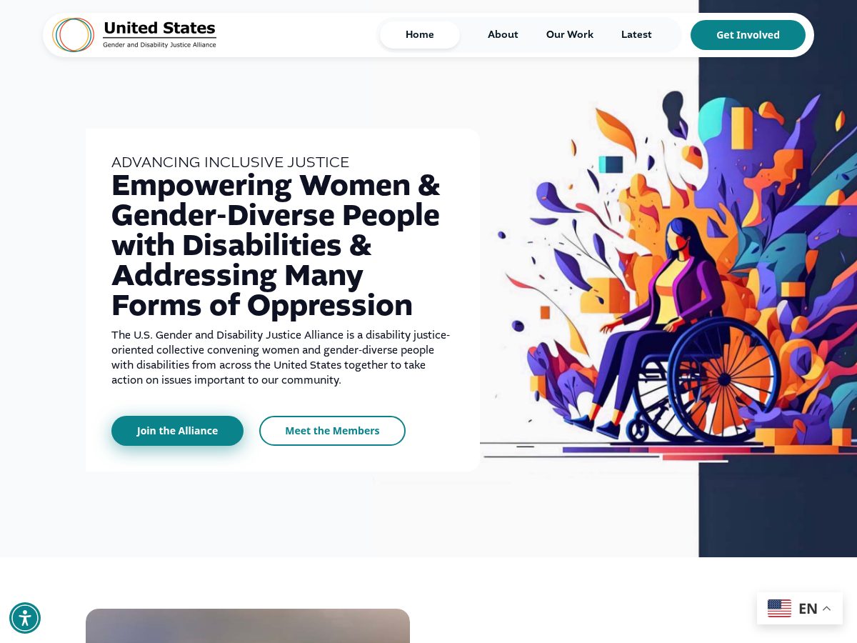Landing-page snapshot of genderdisabilityalliance.org