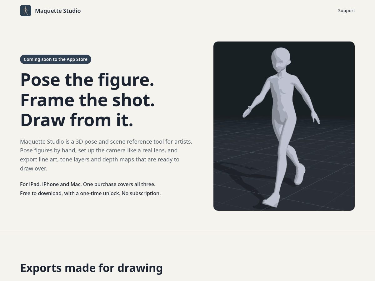Landing-page snapshot of getmaquette.app