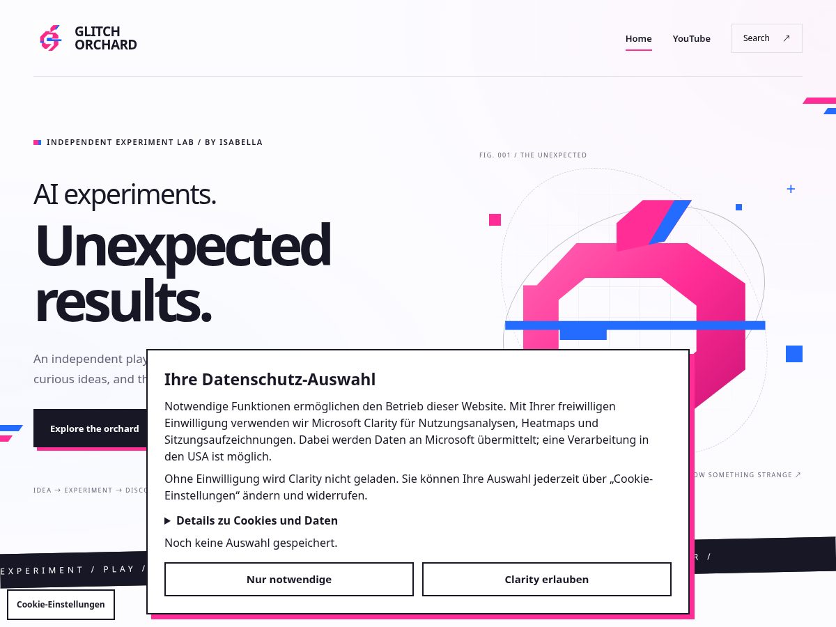 Landing-page snapshot of glitchorchard.tech