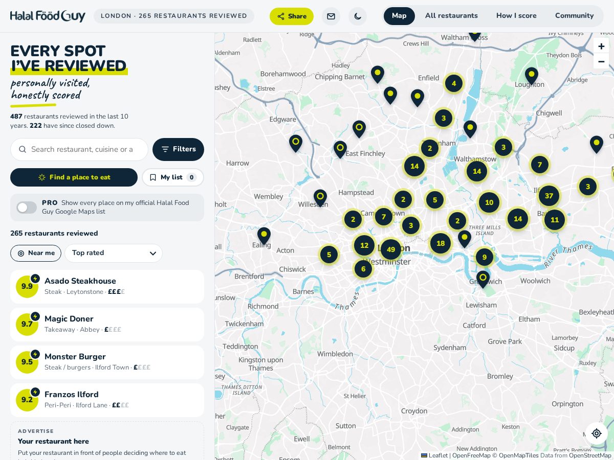 Landing-page snapshot of halalfoodmap.app