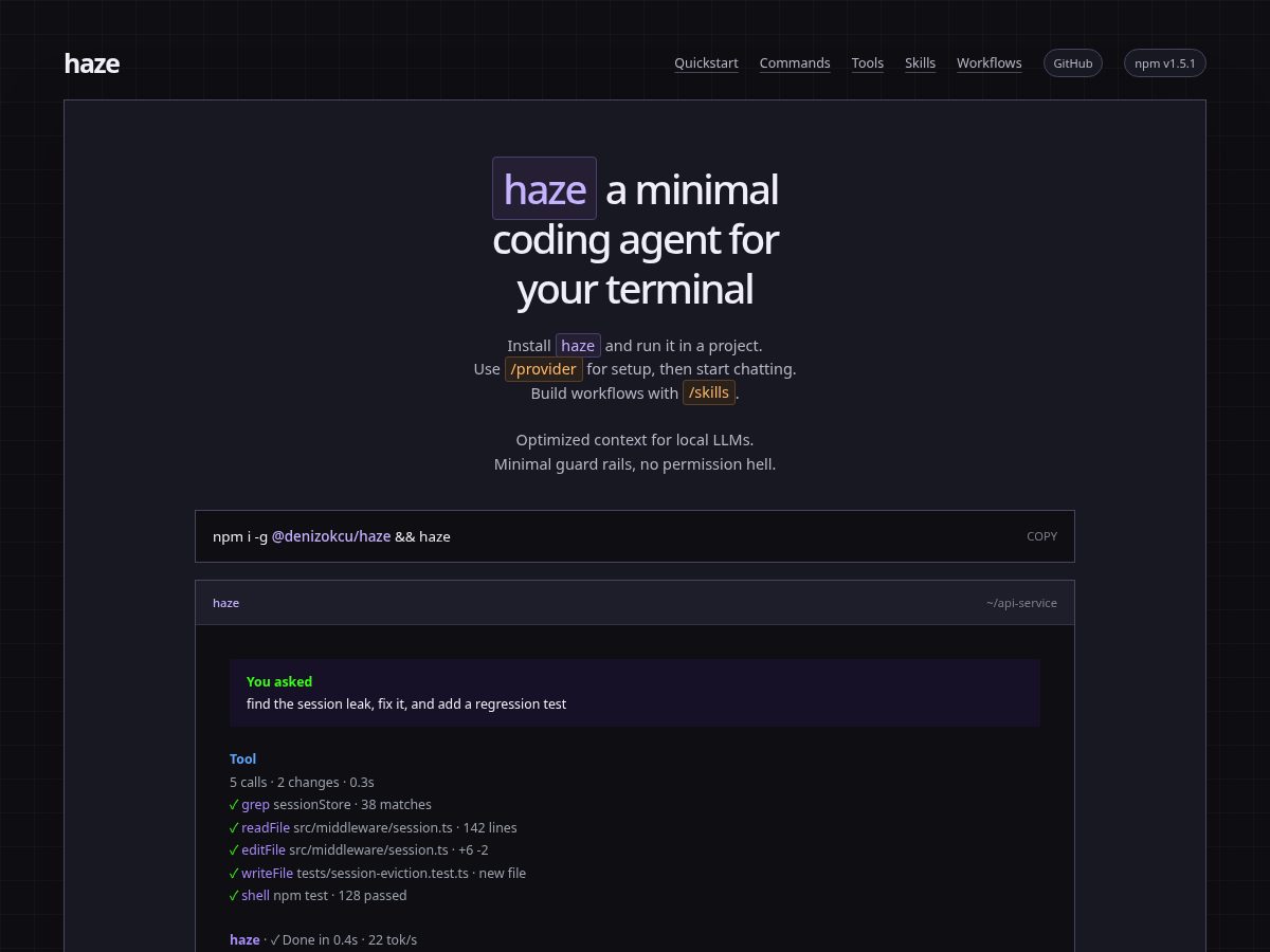 Landing-page snapshot of haze.build