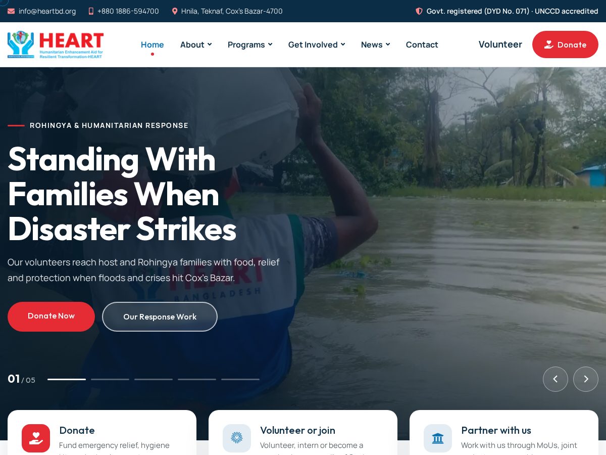 Landing-page snapshot of heartbd.org