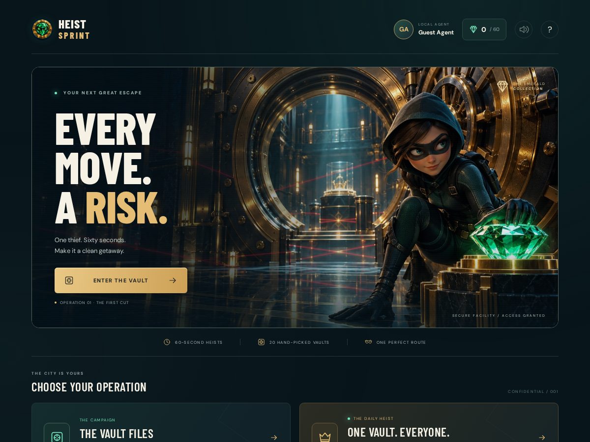 Landing-page snapshot of heistsprint.online