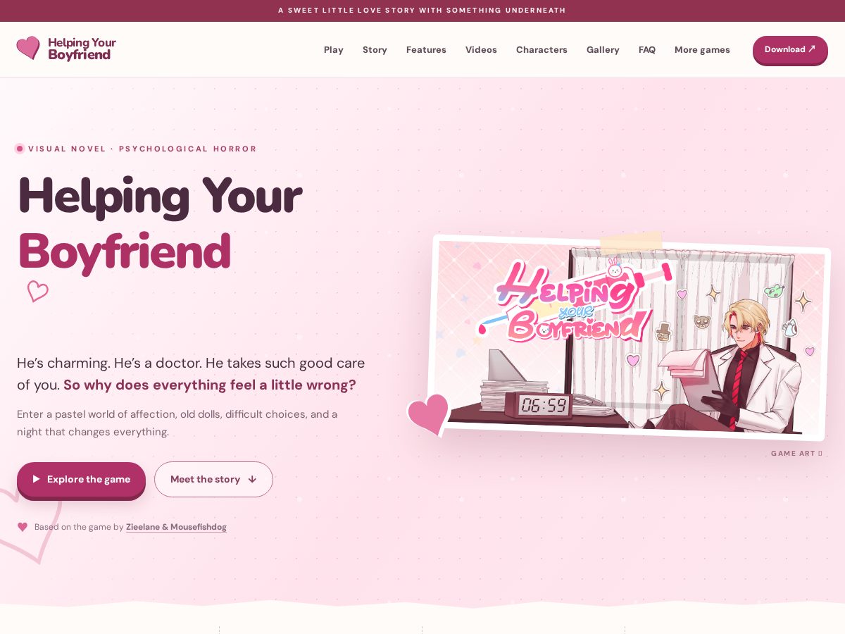 Landing-page snapshot of helpingyourboyfriend.online
