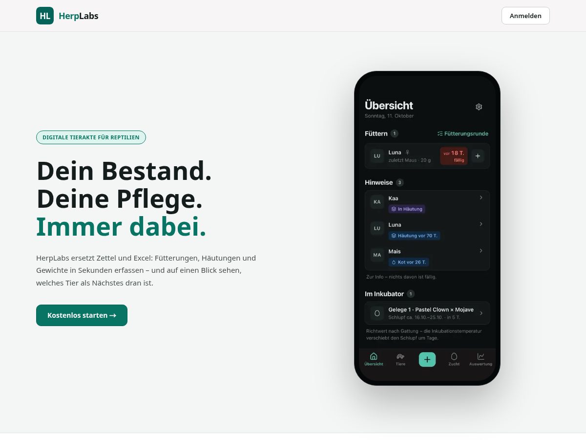 Landing-page snapshot of herplabs.org