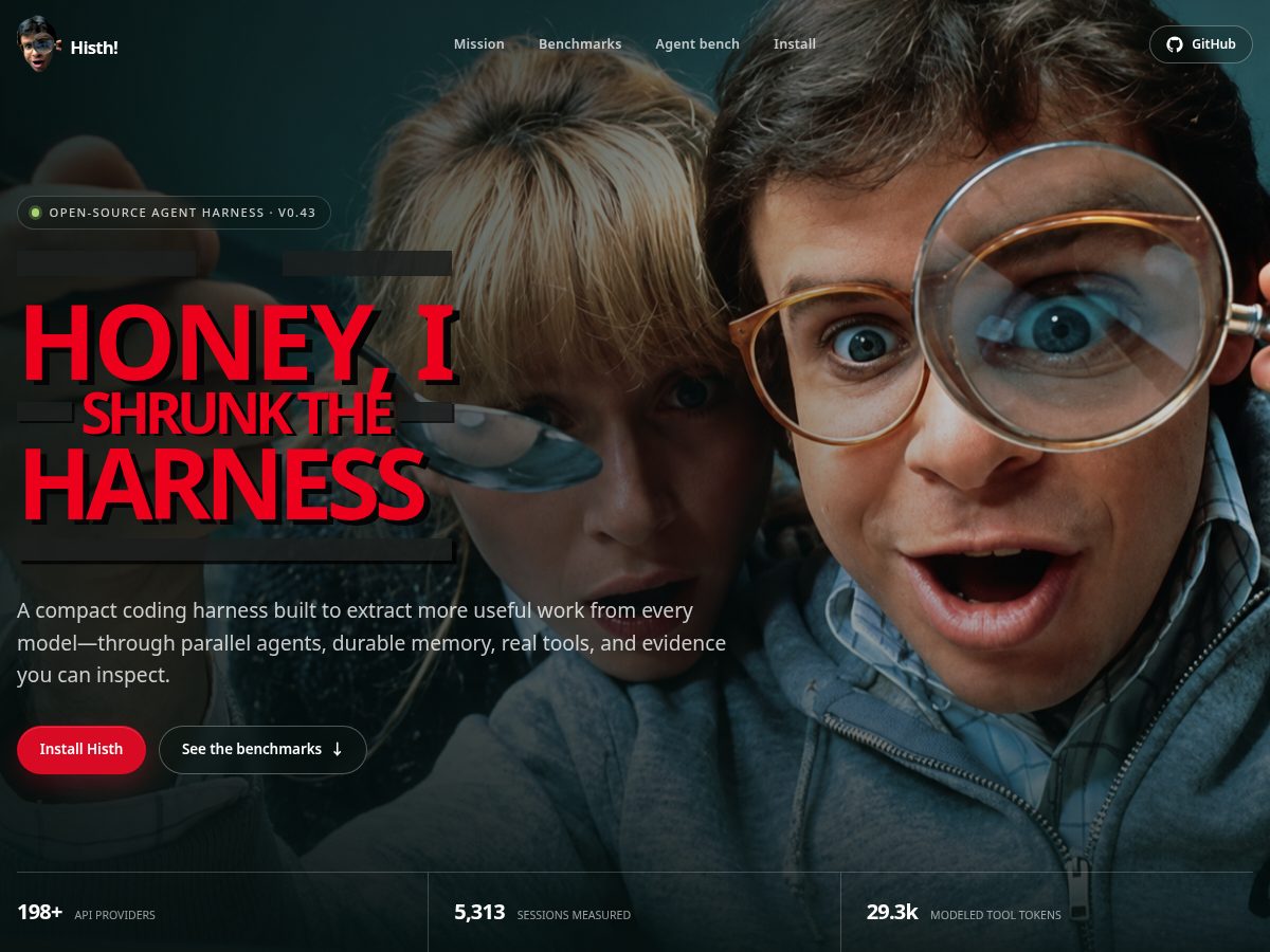 Landing-page snapshot of honeyishrunktheharness.website