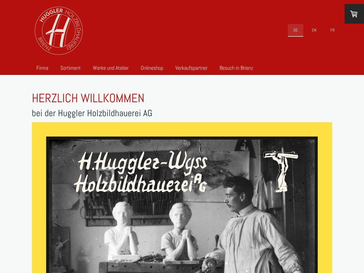 Landing-page snapshot of huggler-holzbildhauerei.live