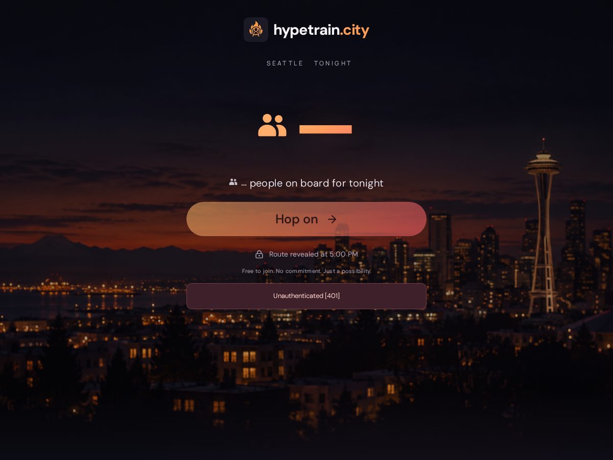 Landing-page snapshot of hypetrain.city