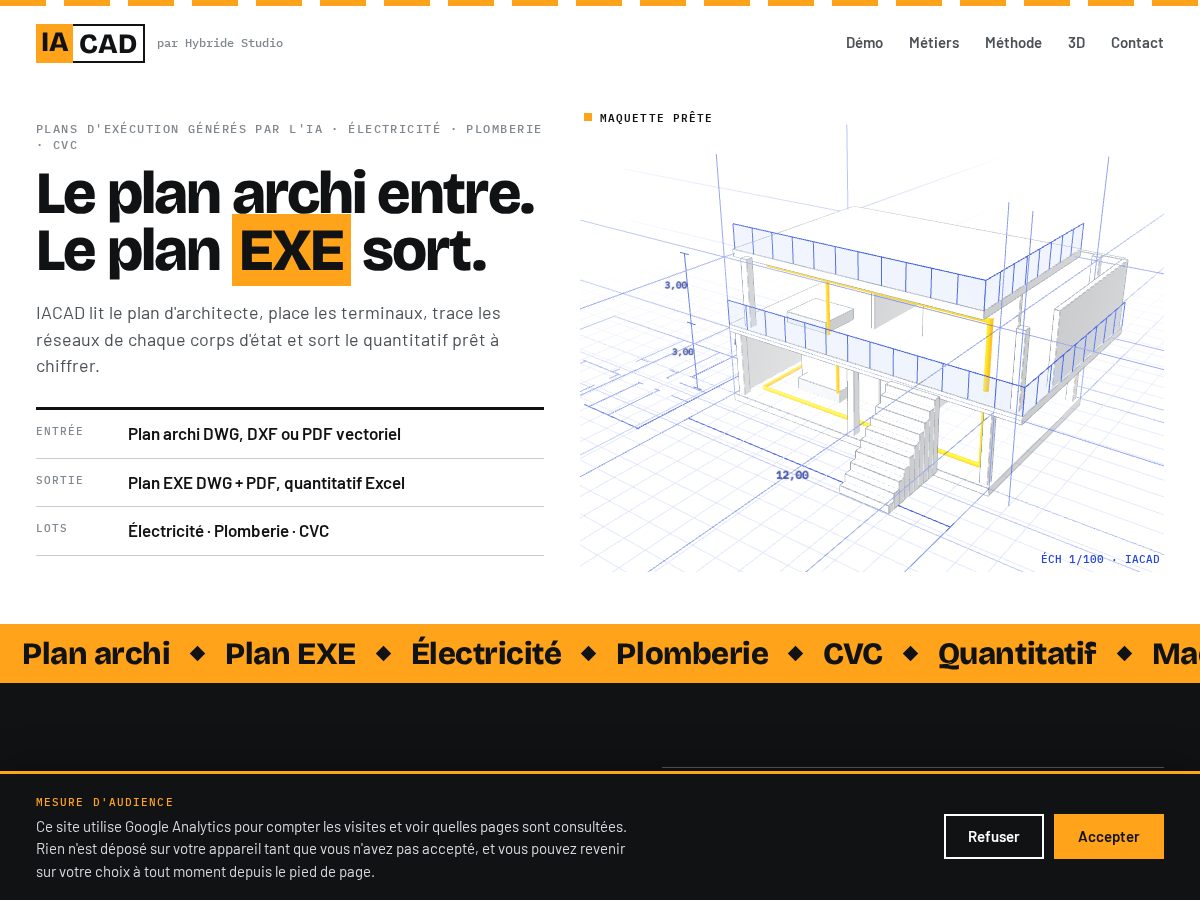 Landing-page snapshot of iacad.app