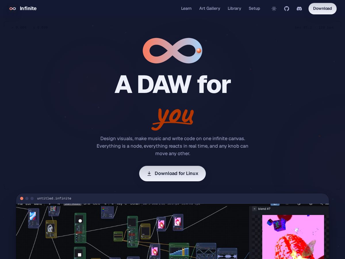 Landing-page snapshot of infinitedevices.org