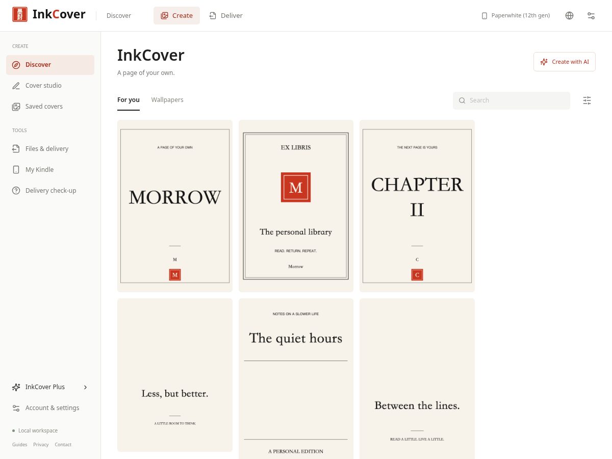 Landing-page snapshot of inkcover.app