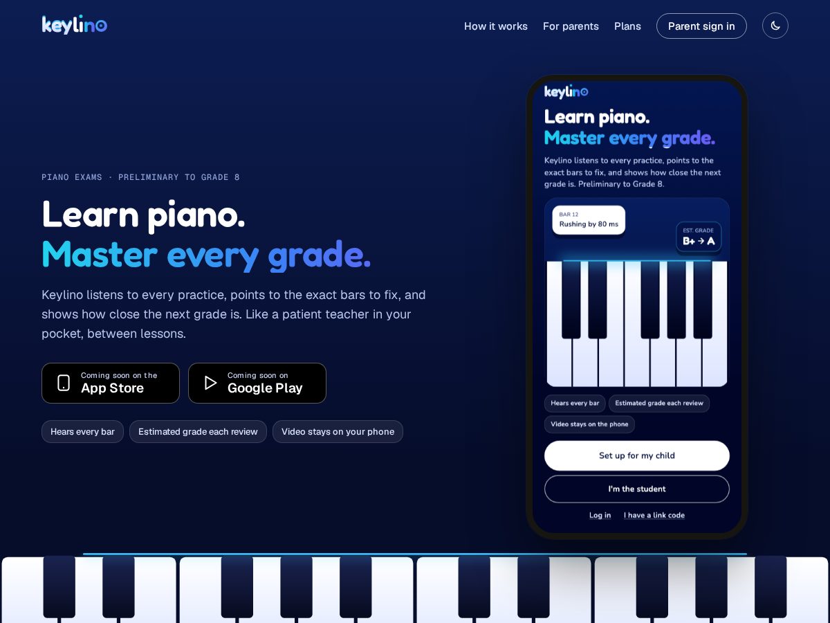 Landing-page snapshot of keylino.app