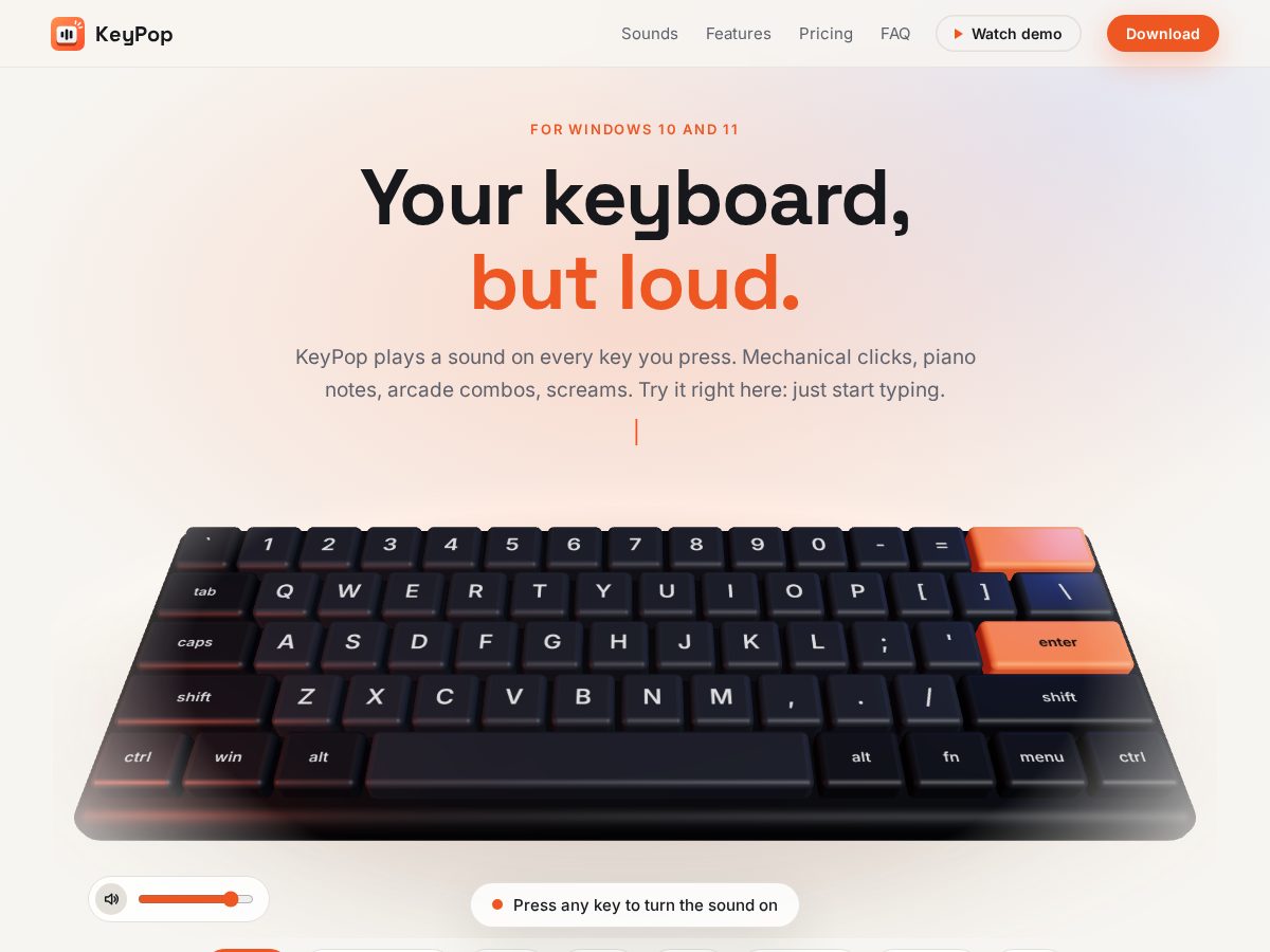 Landing-page snapshot of keypop.fun