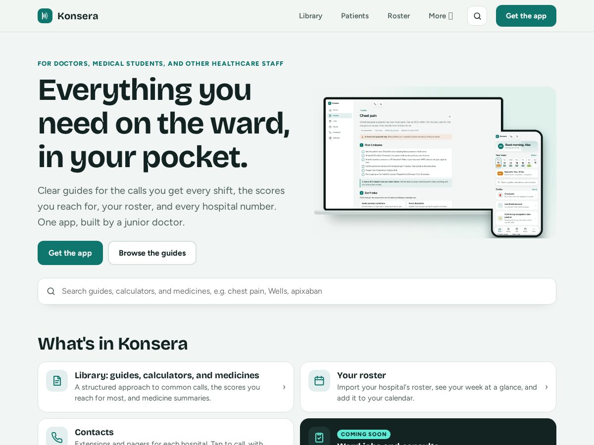 Landing-page snapshot of konsera.app