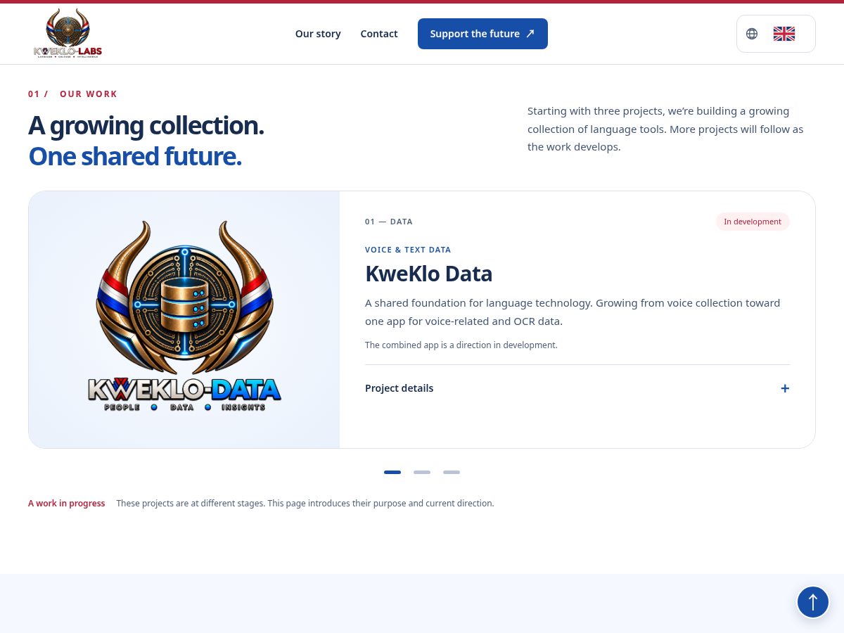 Landing-page snapshot of kweklo-labs.org