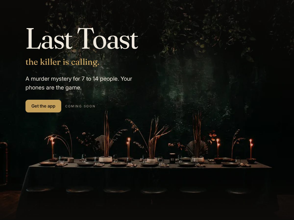 Landing-page snapshot of lasttoast.app