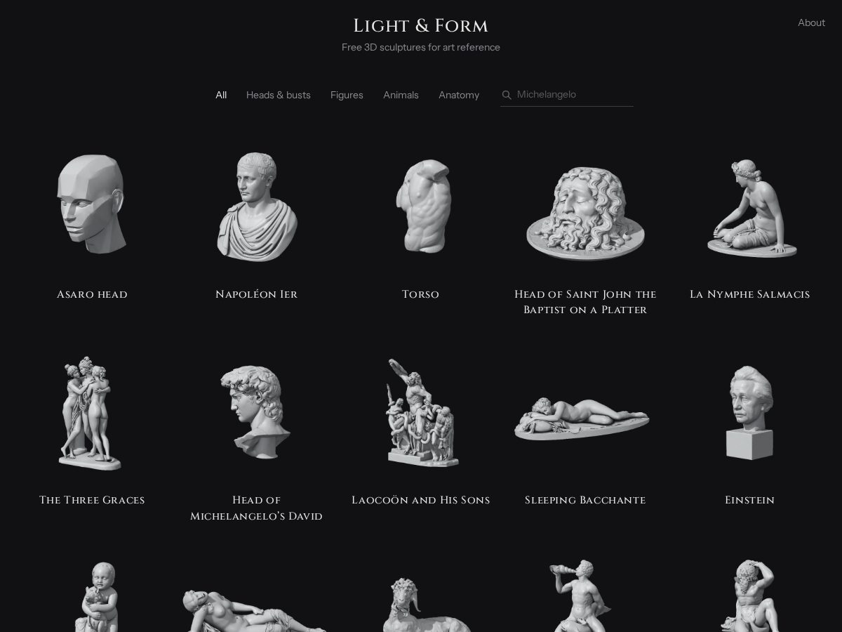 Landing-page snapshot of lightandform.art