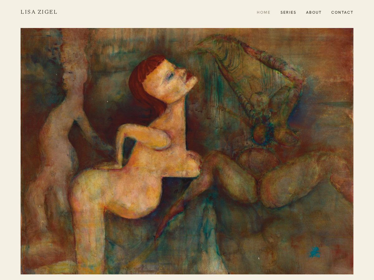 Landing-page snapshot of lisazigel.art