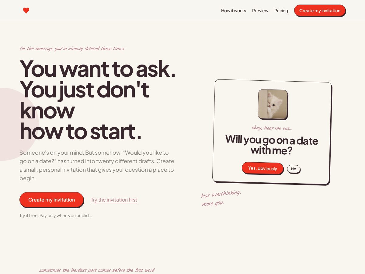 Landing-page snapshot of littleinvite.app