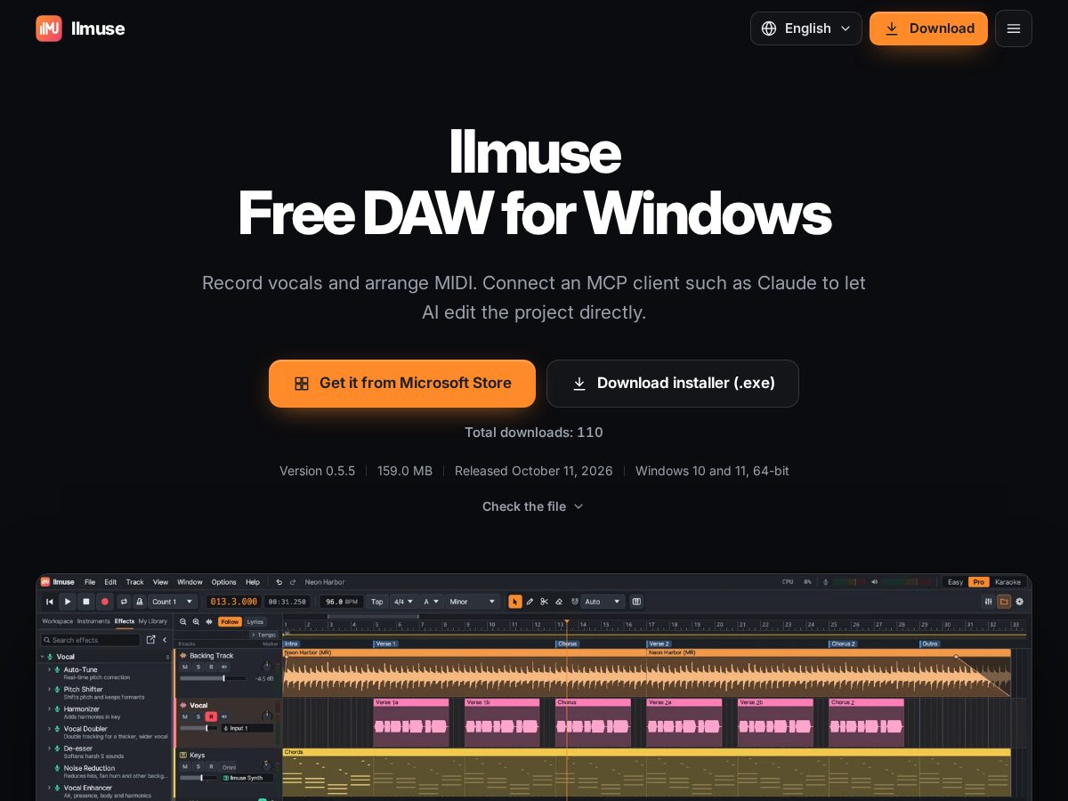Landing-page snapshot of llmuse.app