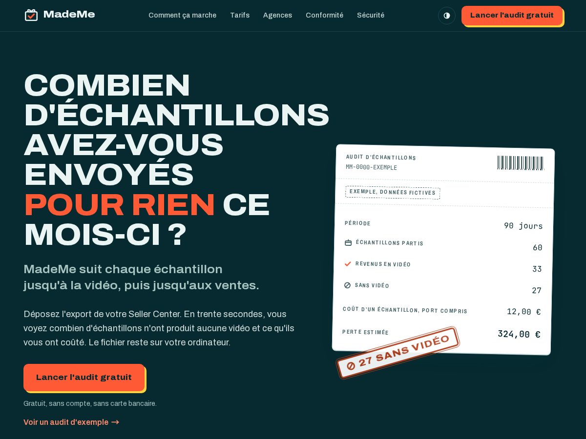 Landing-page snapshot of made-me.xyz
