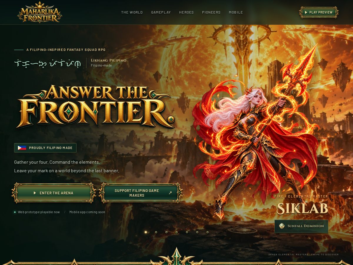Landing-page snapshot of maharlikafrontier.space