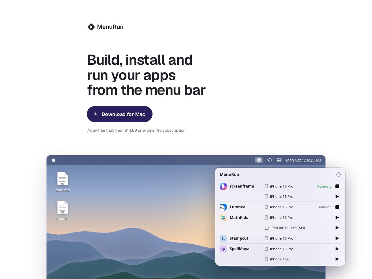 Landing-page snapshot of menurun.app