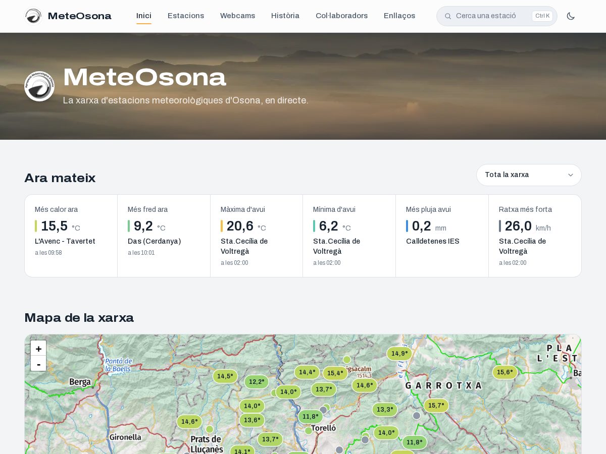 Landing-page snapshot of meteosona.app