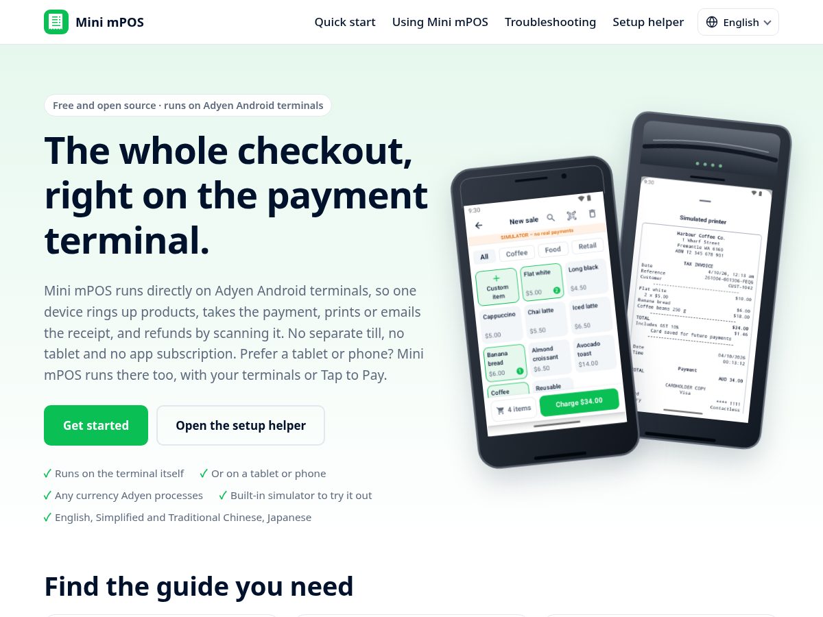 Landing-page snapshot of minimpos.app