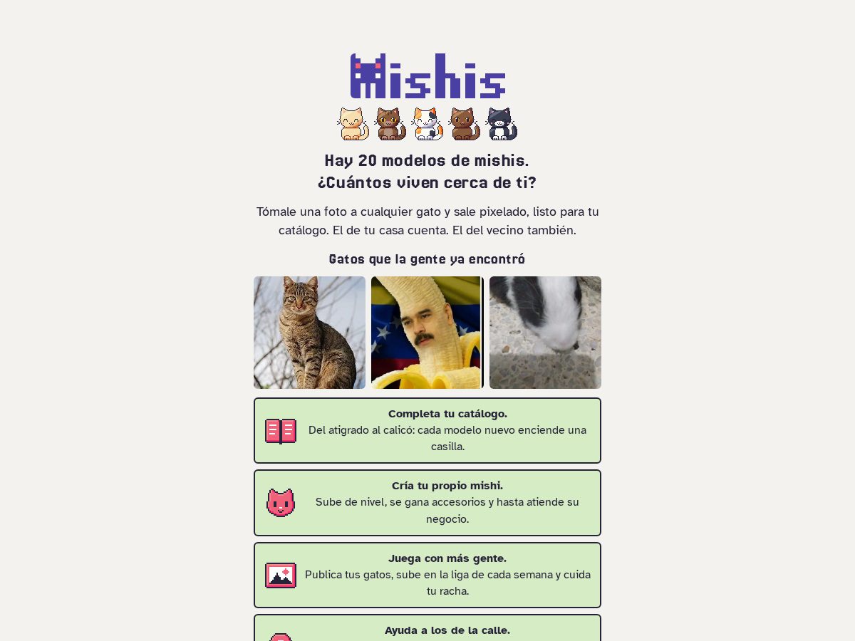 Landing-page snapshot of mishis.app